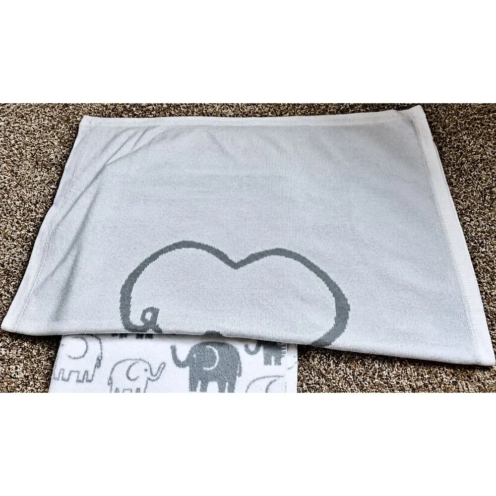 Pottery Barn Baby Crib Set, Gray White, Elephants